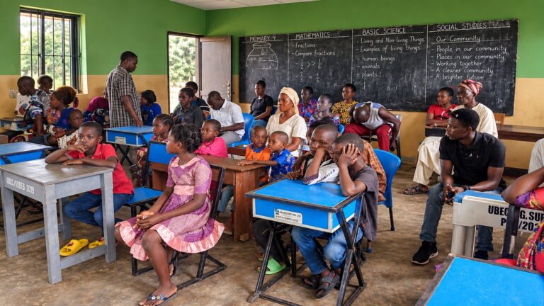 Pupils in a classroom in Magongo
