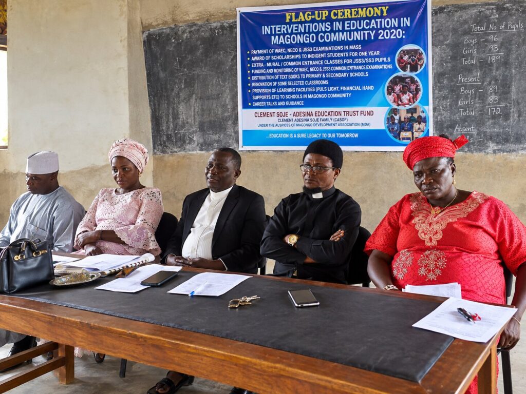 Flag-up ceremony for education interventions in Magongo